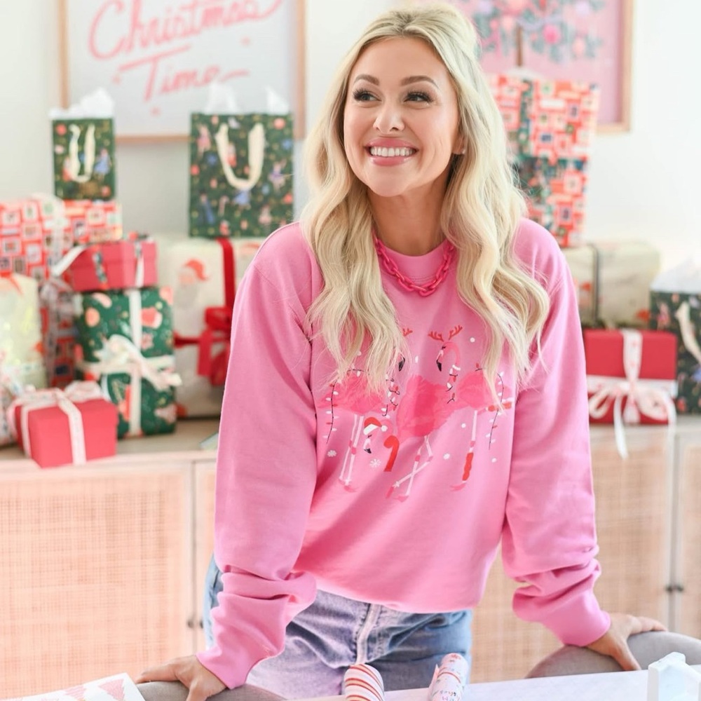 Living Fully Co Mallory Ervin Pink Flamingo Sweatshirt